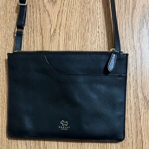 Radley London Black Leather Messenger Bag